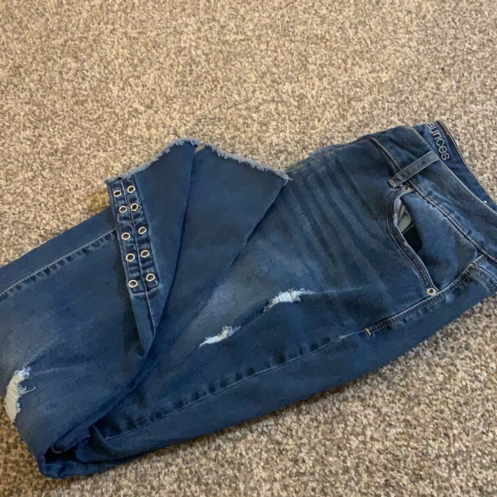 Maurices Jeans with holes and detail at the ankle